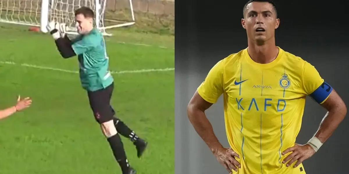 The curious celebration of an Argentine goalkeeper