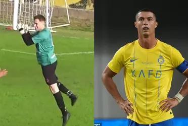 The curious celebration of an Argentine goalkeeper