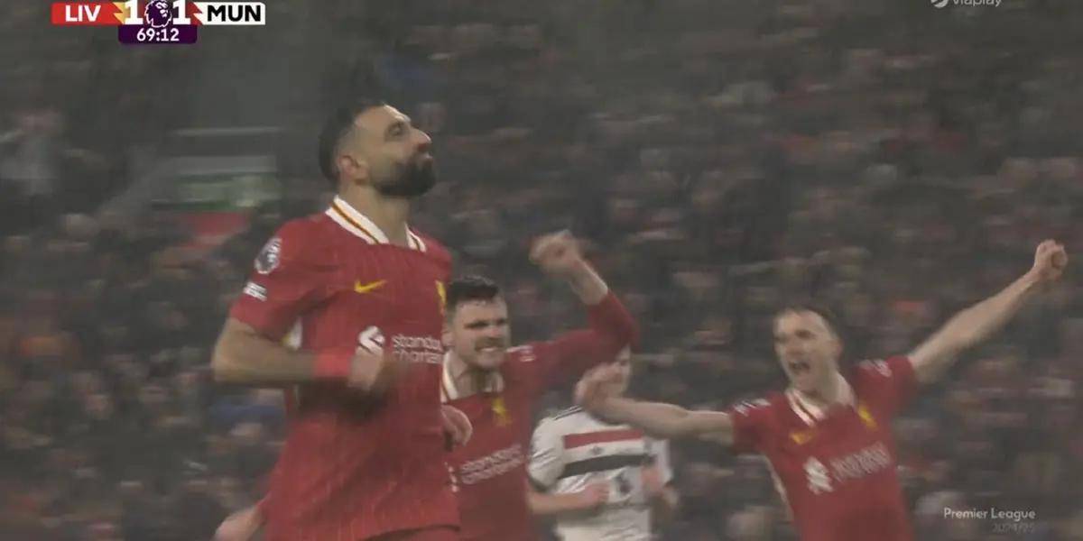 The Egyptian scored to make it 2-1 for the Reds over the Red Devils.