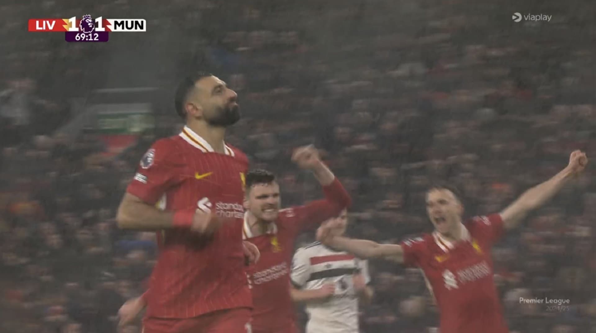 The Egyptian scored to make it 2-1 for the Reds over the Red Devils.