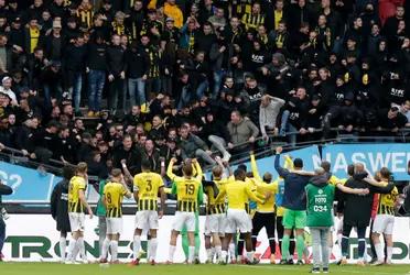 The fans of Dutch club went down with a collapsed stand today while celebrating a goal but reports says no one was injured.