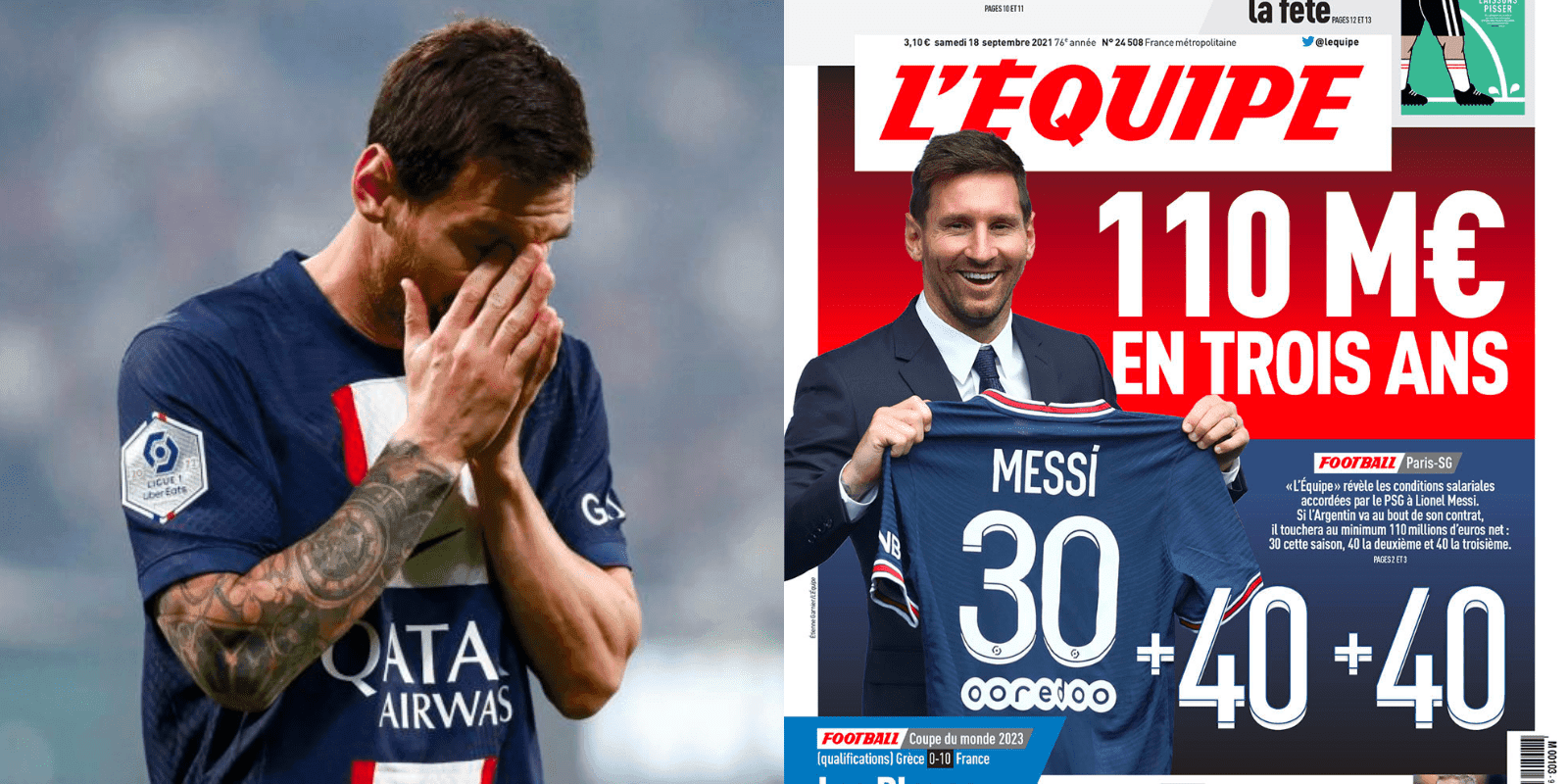 The French newspaper highlighted the role played by Messi in the controversy between Neymar and Mbappe.