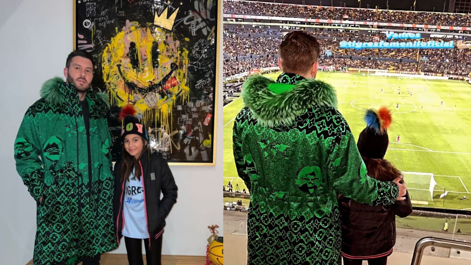 The French striker stole the show with his eye-catching and expensive coat in the final between Tigres and Monterrey.