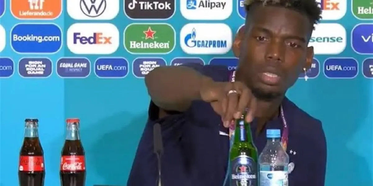 Paul Pogba imitated Cristiano Ronaldo and removed a sponsor beer from Euro 2021