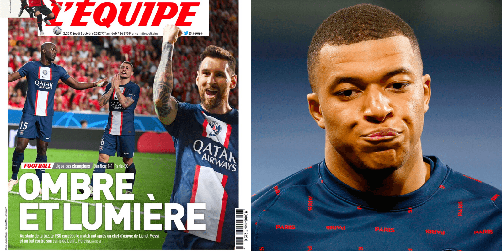 The Frenchman had the lowest rating of the Parisian squad in the Champions League.