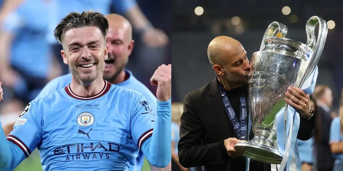 The gesture Pep Guardiola made after winning the Champions League