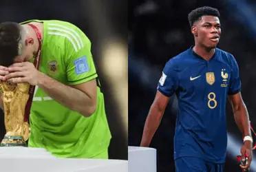 The goalkeeper of the Argentine team received recognition in La Plata and left a spicy statement against the French midfielder