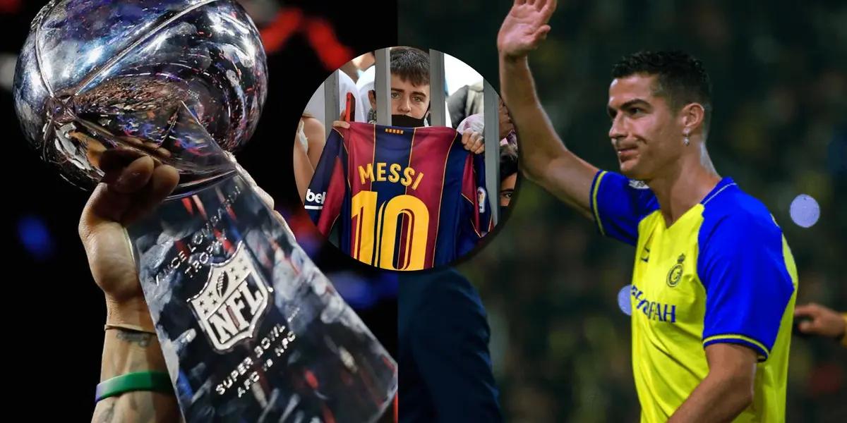 The incredible amount of people who lined up for the Messi vs Cristiano game in Arabia