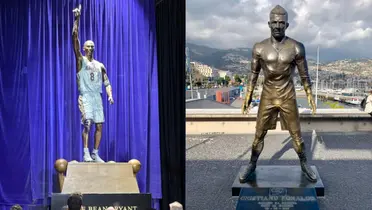 The Kobe Bryant statue is unveiled and there will be two more; Ronaldo has two statues and one face sculpture.