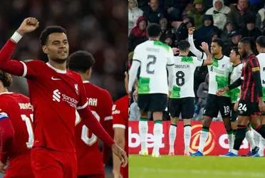 The Liverpool FC striker scores on his return to the starting lineup