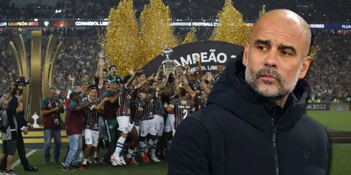 The Manchester City coach referred to a hypothetical Club World Cup final against Fluminense and remembered a rival.