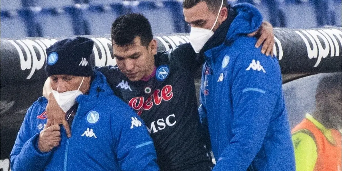 The Mexican attacker was injured during Napoli clash against Lazio and this is what it looks like.