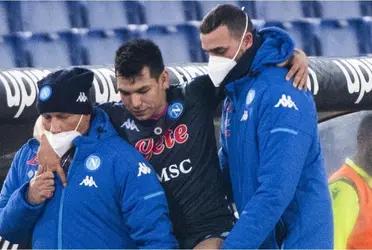 The Mexican attacker was injured during Napoli clash against Lazio and this is what it looks like.