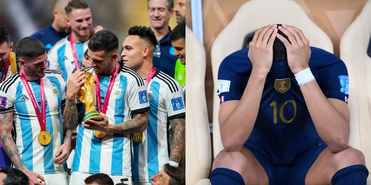 The midfielder had a chat with the Frenchman after the consecration of Argentina