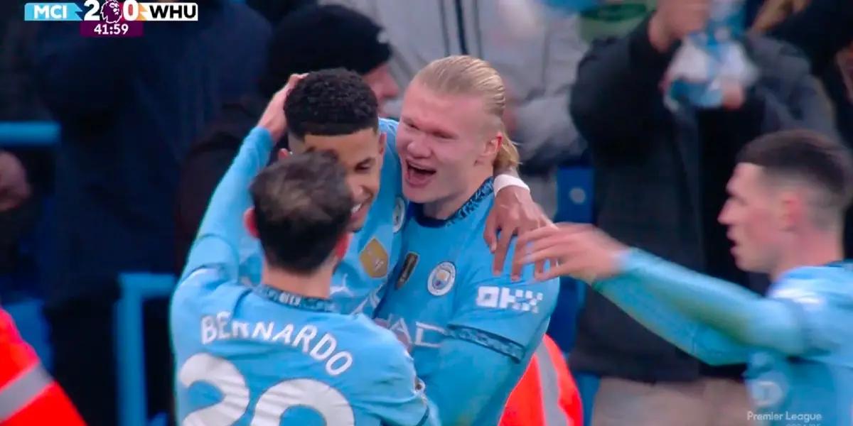 The Norwegian had gone four games without scoring at the Etihad Stadium and now broke his losing streak