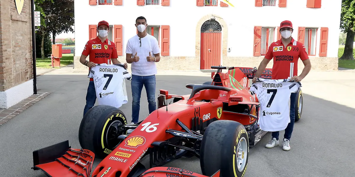 Cristiano Ronaldo surprised Charles Leclerc and Carlos Sainz Jr by visiting Ferrari