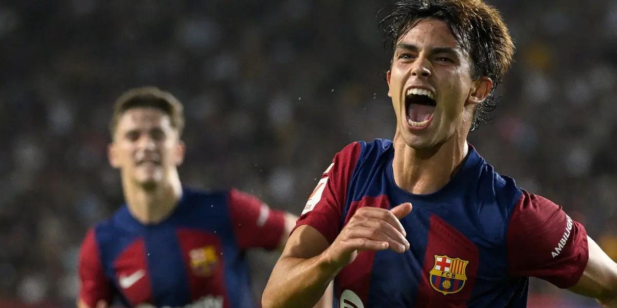 The Portuguese young star has debuted with Barcelona and he already has scored a goal.
