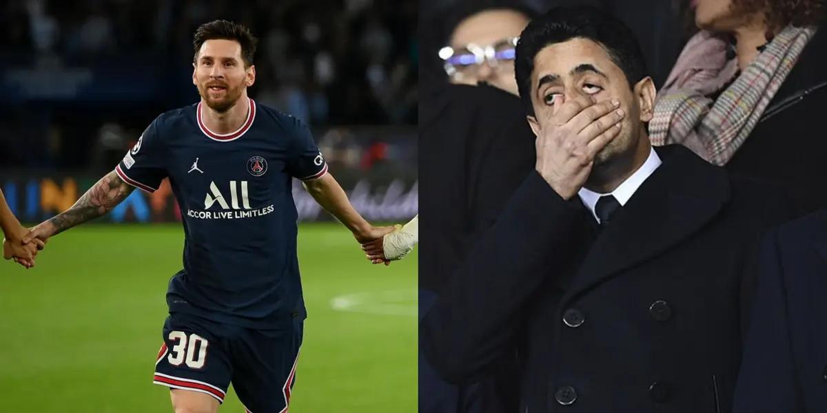The president of the Parisian team did not hide his emotion after the second goal of the captain of the Argentine team.