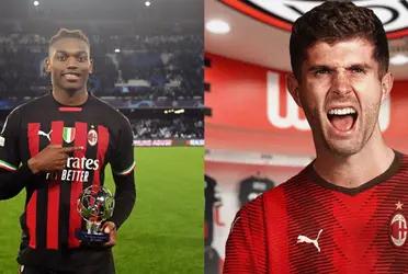 The reaction of Rafael Leão when watching Pulisic play at AC Milan