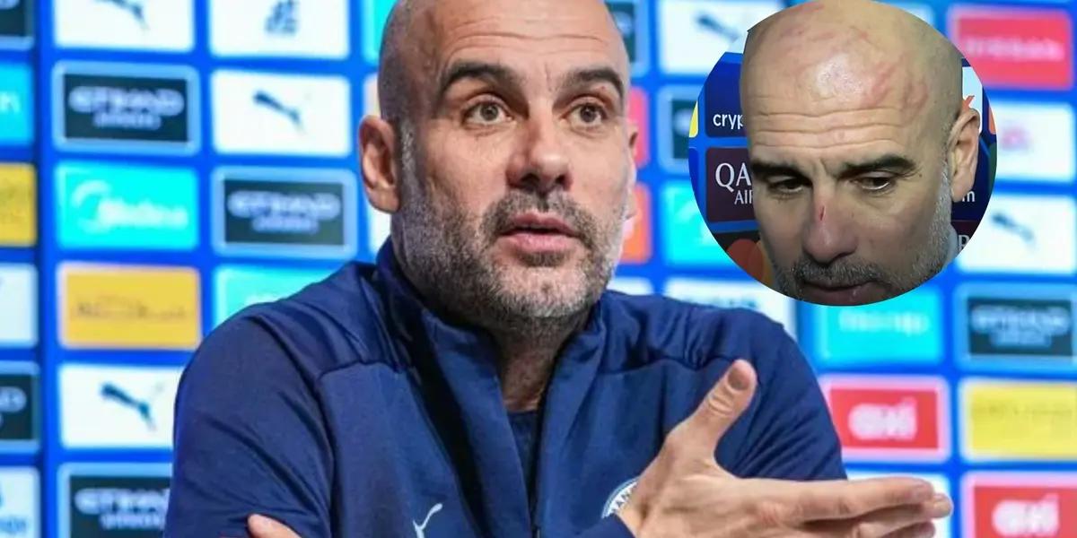 The Spanish coach appeared giving interviews with a scratched face in a clear sign of an anxiety attack after drawing in the UCL