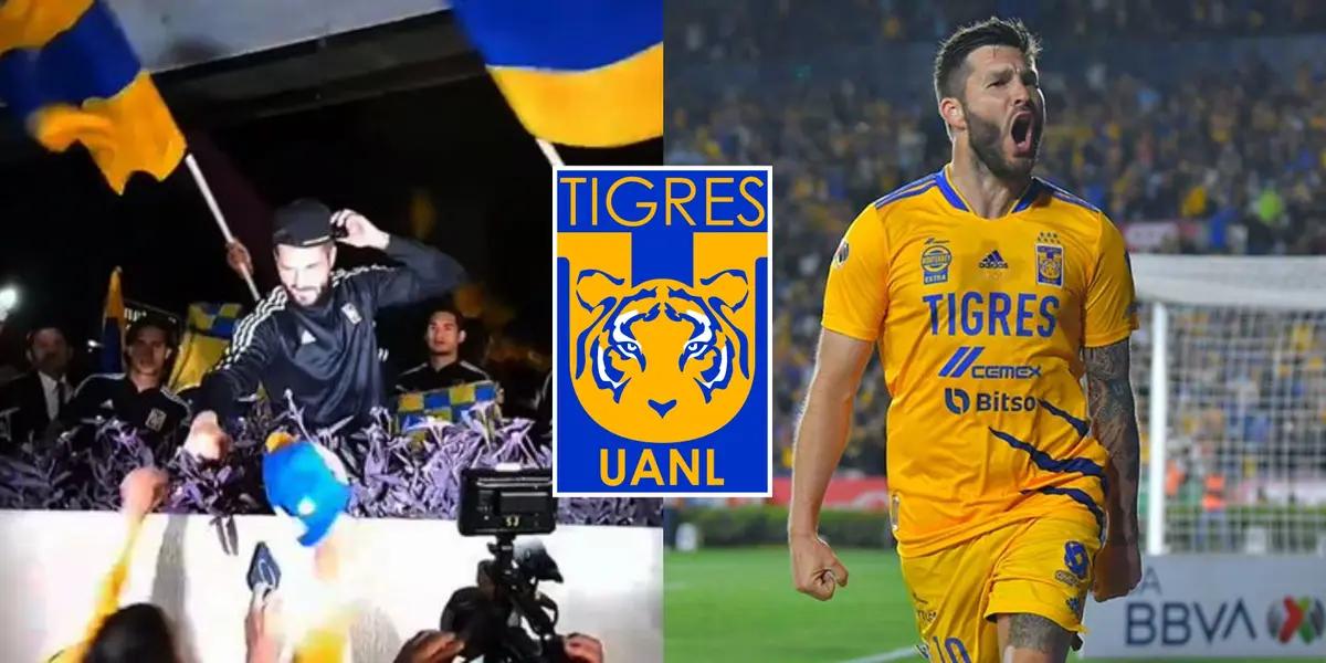 The striker from Tigres, André Pierre Gignac, gave some words to the fans at the hotel