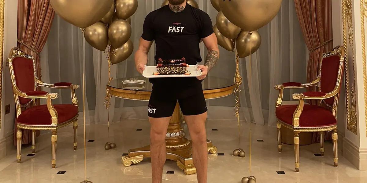 The UFC fighter held a mega-celebration at his Dubai mansion