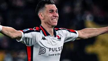 The young defender scored his first goal in Serie A and celebrated with great emotion