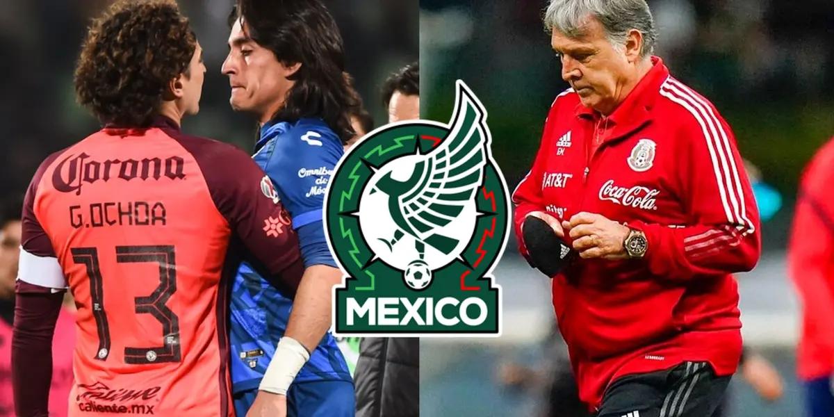 They saw him as the replacement for Guillermo Ochoa, Martino uploaded him to Tri, but now karma comes to him