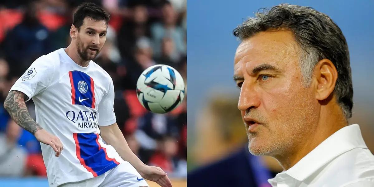 This is how Christophe Galtier reacted to the Neymar-Messi connection for the first and only goal of the game.