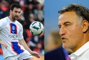 This is how Christophe Galtier reacted to the Neymar-Messi connection for the first and only goal of the game.