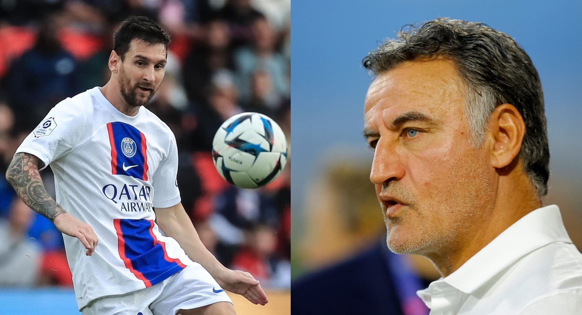 This is how Christophe Galtier reacted to the Neymar-Messi connection for the first and only goal of the game.