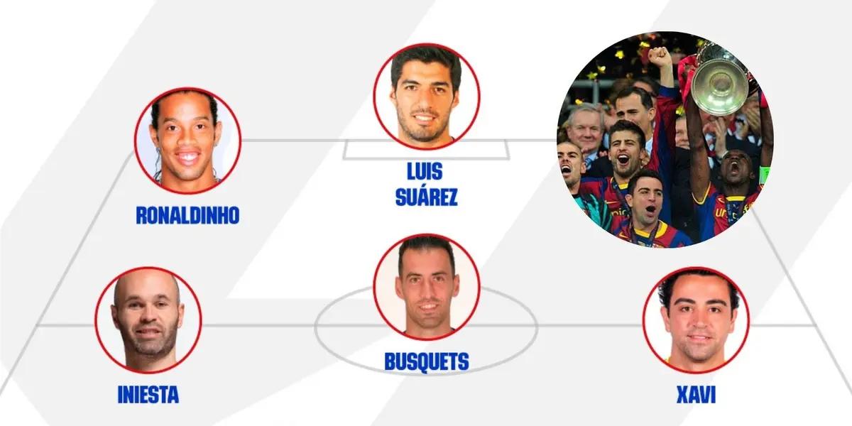 This player was a Barcelona legend, but was not included in this lineup