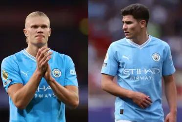 This season, Pep Guardiola has trusted in bringing together Julian Alvarez and Haaland in his team
