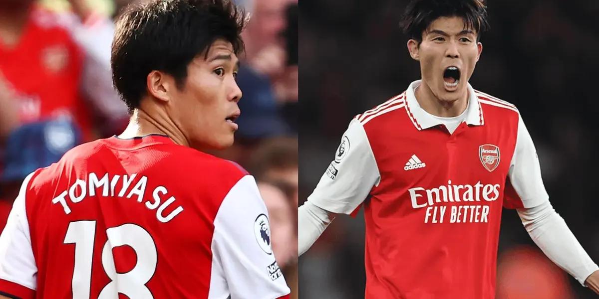 This was the Japanese's first goal for Arsenal and how the fans reacted