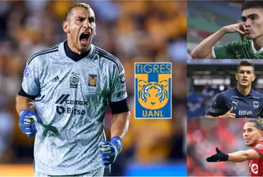 Tigres goalkeeper did not put up with the player's defensive errors.
