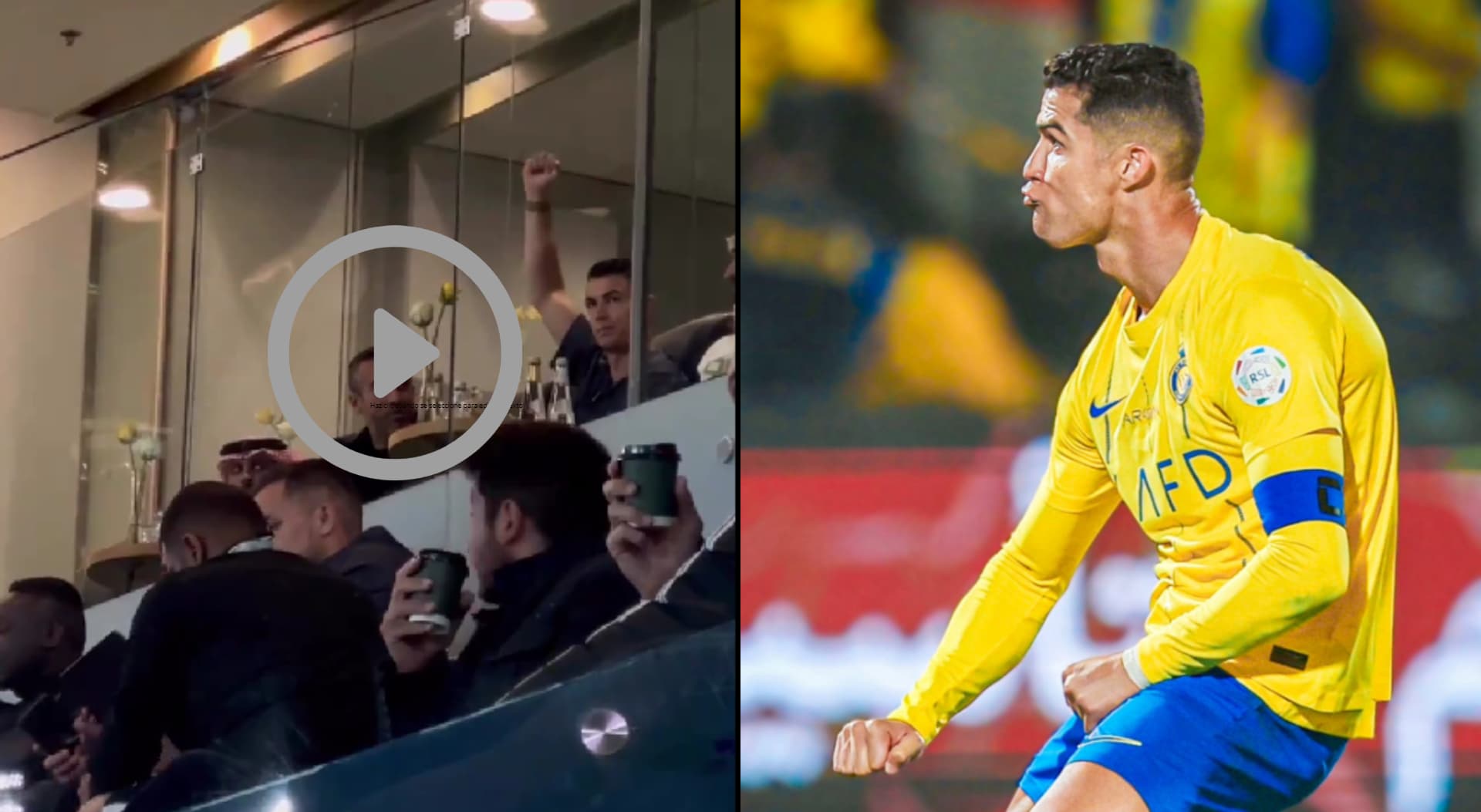 (VIDEO) Ronaldo's reaction when he saw that his name was sung in the 7th minute