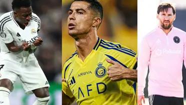 Vinicius, Cristiano Ronaldo and Lionel Messi