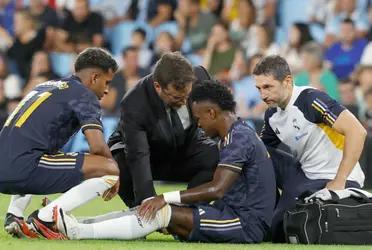 Vinicius got injured after 15 minutes on the field