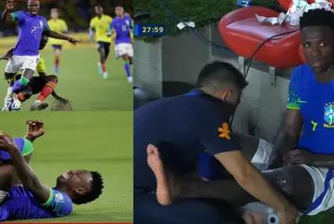 Vinicius Jr had to leave in under 30 minutes of the match.