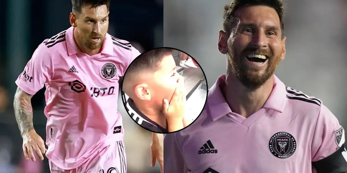 What a child in Miam did when he saw Lionel Messi for the first time