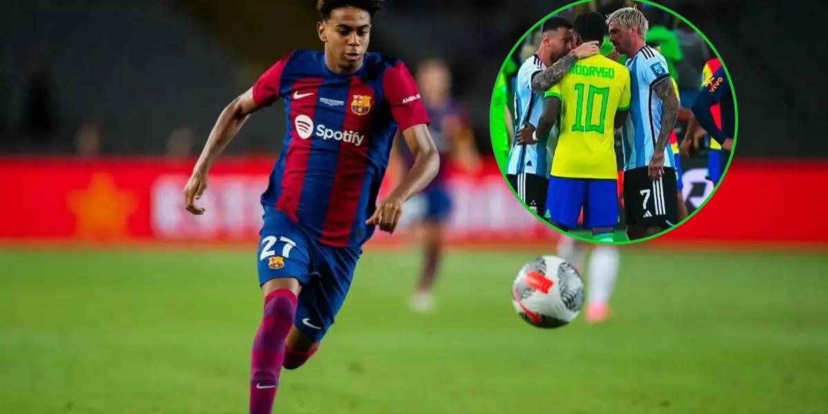 What Lamine Yamal did in support of Lionel Messi