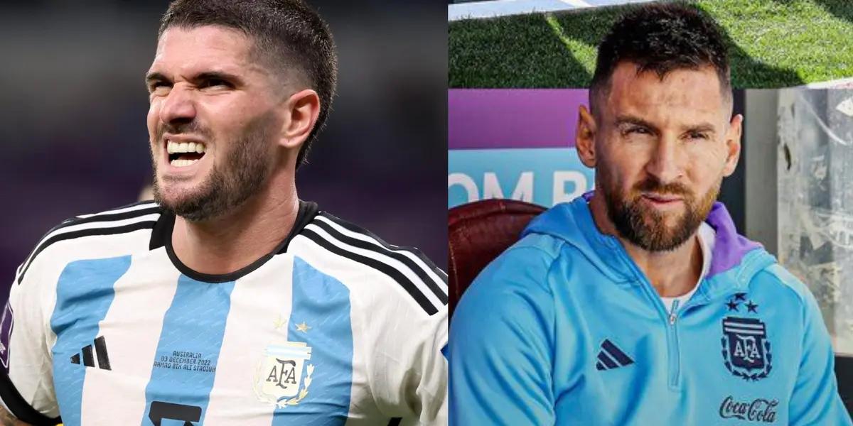 What Rodrigo De Paul says about the presence of Lionel Messi on the bench despite not being called-up