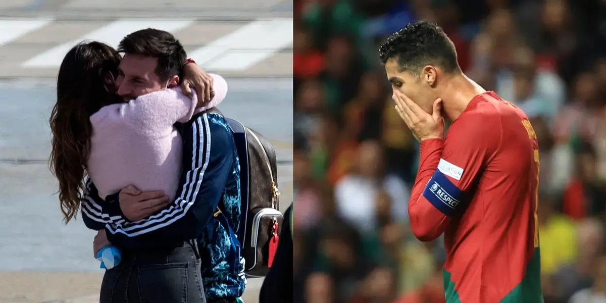 While Antonella is constantly next to Messi, it seems as if Cristiano Ronaldo can't say the same.