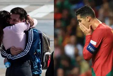 While Antonella is constantly next to Messi, it seems as if Cristiano Ronaldo can't say the same.