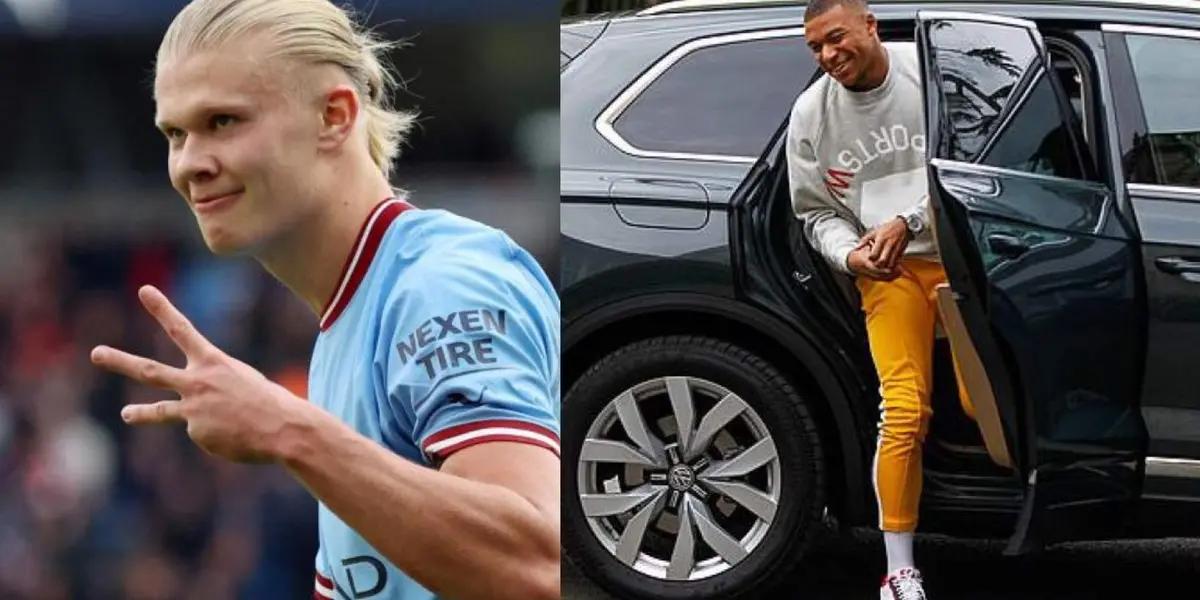 While Erling Haaland has a Ferrari, the car that Mbappe has and still can't drive