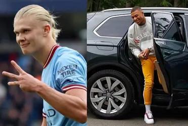 While Erling Haaland has a Ferrari, the car that Mbappe has and still can't drive