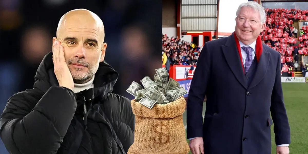 While Guardiola has earned more than 200 million at City, what Ferguson earned at Manchester United. The two winningest managers the two Man