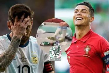 While Lionel Messi stepped on the Mexico jersey what Cristiano did with one of the Mexican jerseys