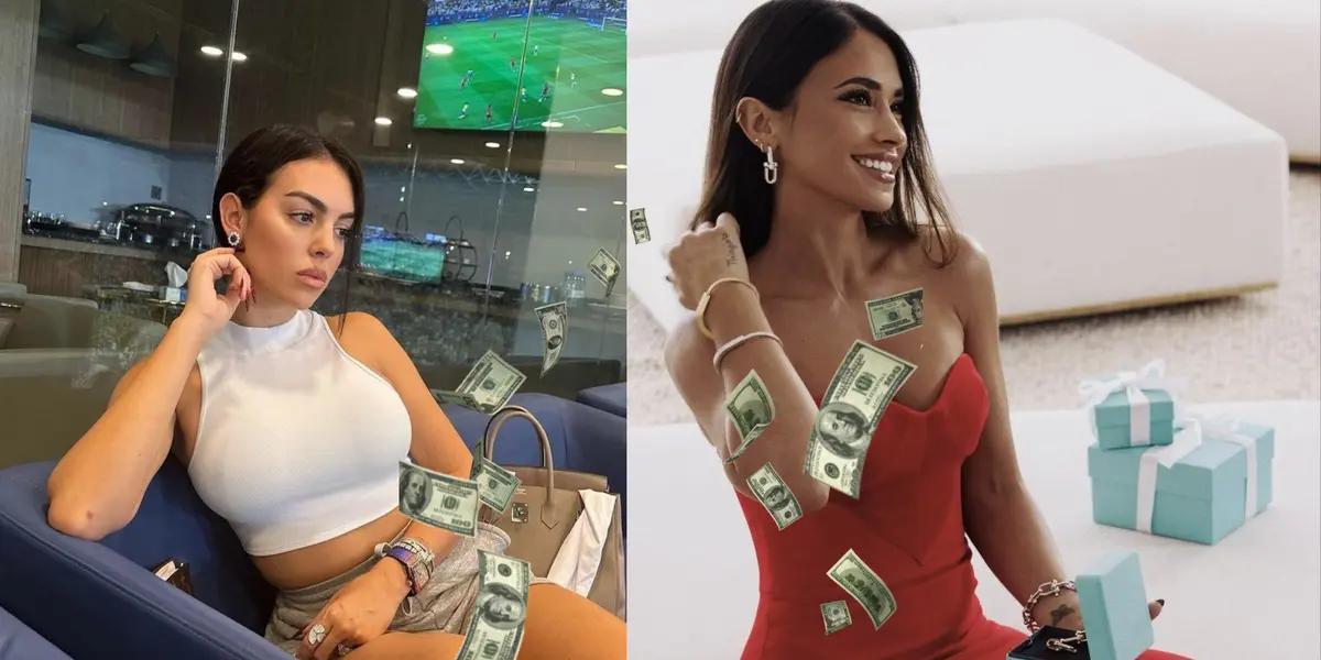 Whose's partner has more money, Ronaldo's or Lionel Messi's?