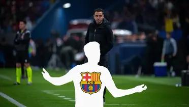 Xavi Hernandez looks to his left side as the FC Barcelona coach.